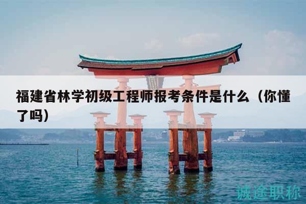 福建省林學(xué)初級工程師報(bào)考條件是什么（你懂了嗎）