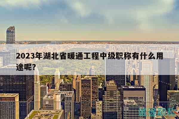 2023年湖北省暖通工程中級職稱有什么用途呢？