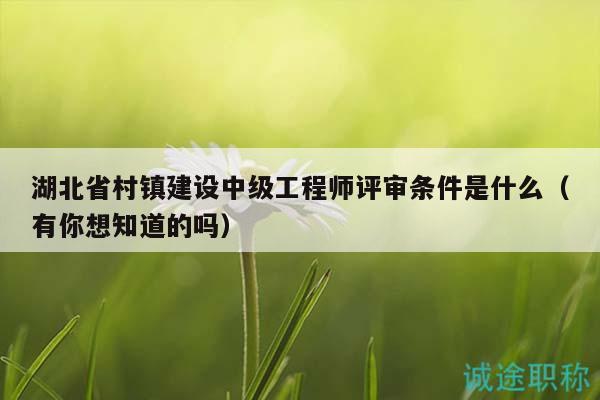 湖北省村鎮(zhèn)建設(shè)中級(jí)工程師評(píng)審條件是什么（有你想知道的嗎）