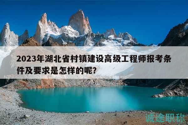 2023年湖北省村鎮(zhèn)建設(shè)高級工程師報考條件及要求是怎樣的呢？