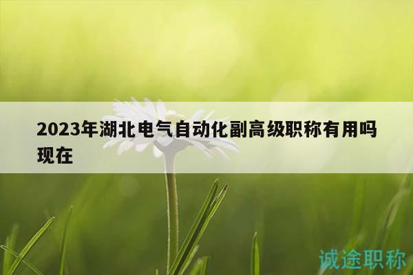 2023年湖北電氣自動化副高級職稱有用嗎現(xiàn)在