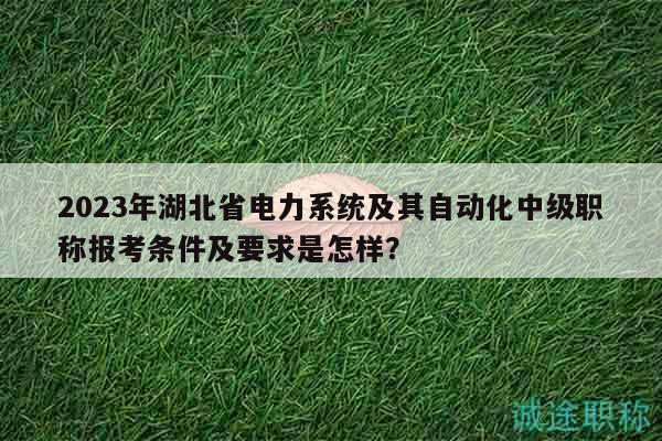2023年湖北省電力系統(tǒng)及其自動化中級職稱報考條件及要求是怎樣？