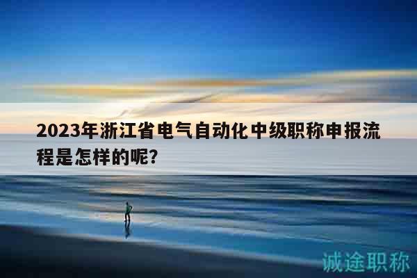 2023年浙江省電氣自動化中級職稱申報流程是怎樣的呢？