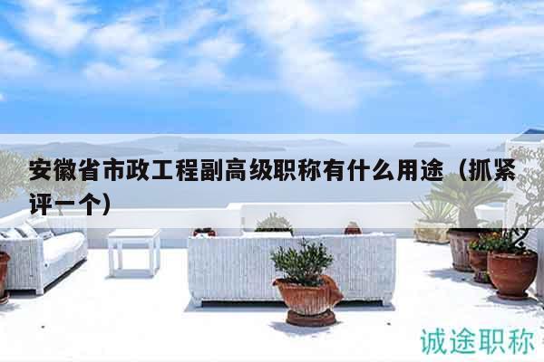 安徽省市政工程副高級職稱有什么用途（抓緊評一個）