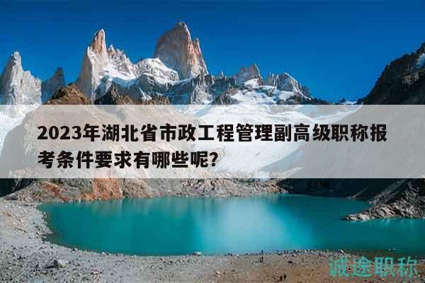 2023年湖北省市政工程管理副高級職稱報考條件要求有哪些呢？