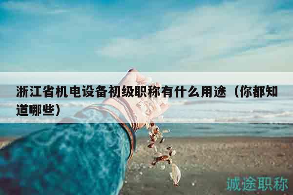 浙江省機電設(shè)備初級職稱有什么用途（你都知道哪些）