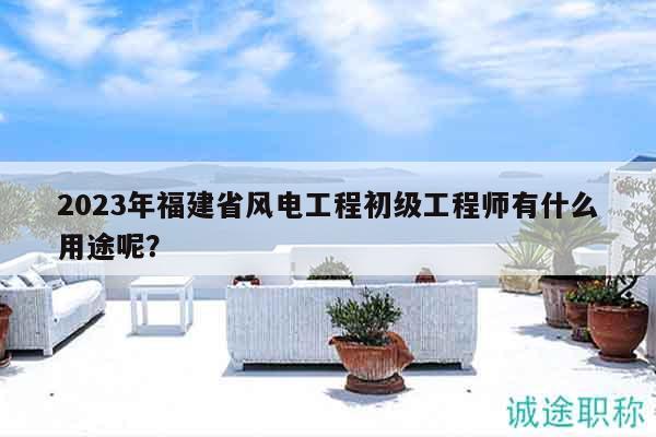 2023年福建省風(fēng)電工程初級工程師有什么用途呢？