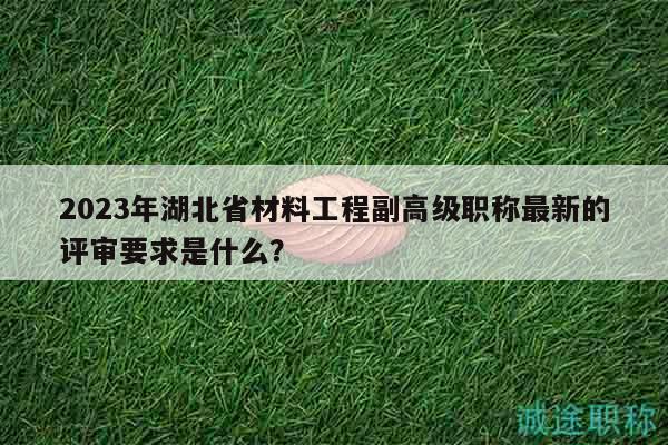 2023年湖北省材料工程副高級職稱最新的評審要求是什么？