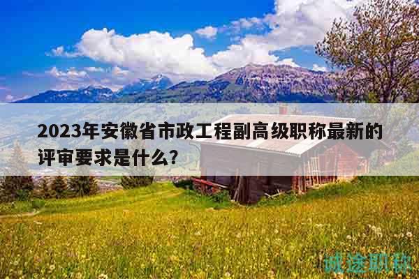 2023年安徽省市政工程副高級職稱最新的評審要求是什么？