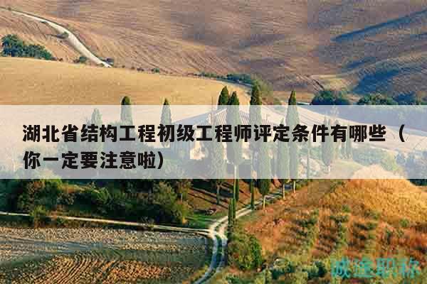 湖北省結(jié)構(gòu)工程初級工程師評定條件有哪些（你一定要注意啦）