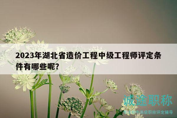 2023年湖北省造價(jià)工程中級(jí)工程師評定條件有哪些呢？