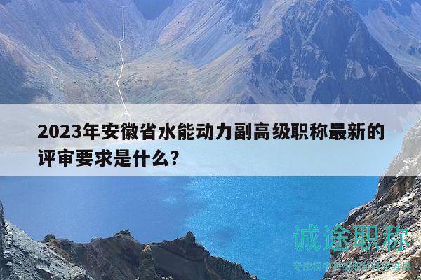 2023年安徽省水能動力副高級職稱最新的評審要求是什么？