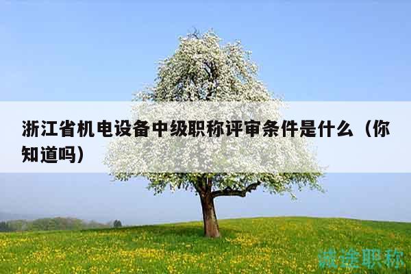 浙江省機(jī)電設(shè)備中級(jí)職稱評(píng)審條件是什么（你知道嗎）