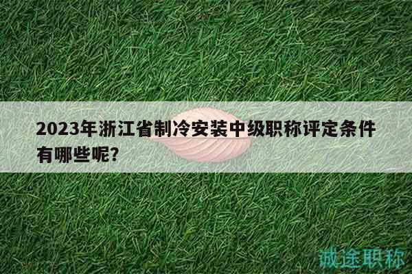 2023年浙江省制冷安裝中級(jí)職稱(chēng)評(píng)定條件有哪些呢？