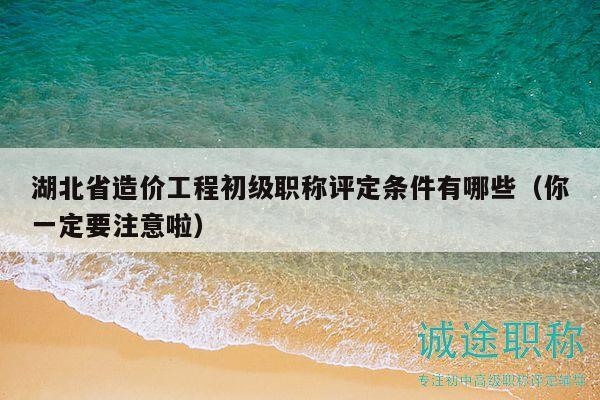 湖北省造價工程初級職稱評定條件有哪些（你一定要注意啦）