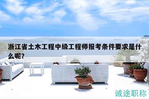 浙江省土木工程中級工程師報考條件要求是什么呢？