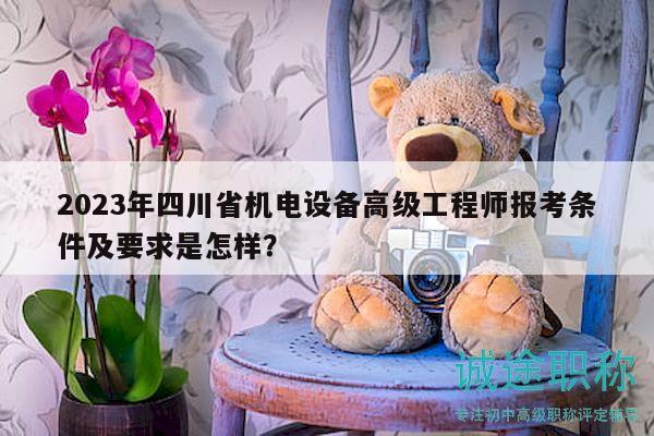 2023年四川省機(jī)電設(shè)備高級(jí)工程師報(bào)考條件及要求是怎樣？