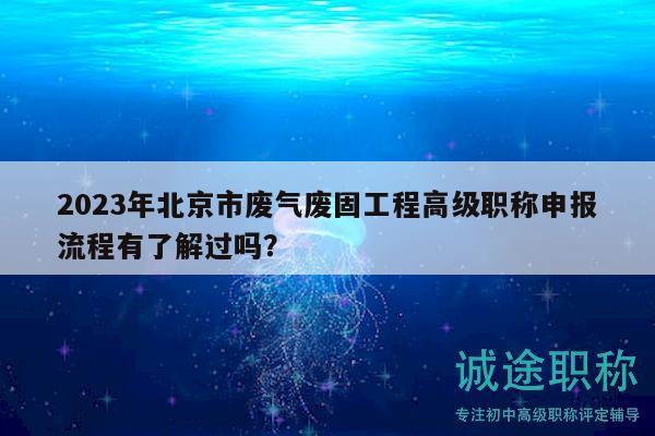 2023年北京市廢氣廢固工程高級職稱申報(bào)流程有了解過嗎？