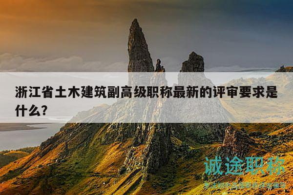 浙江省土木建筑副高級(jí)職稱(chēng)最新的評(píng)審要求是什么？