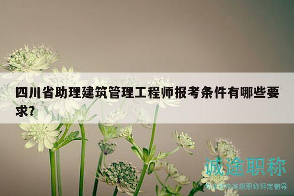 四川省助理建筑管理工程師報(bào)考條件有哪些要求？