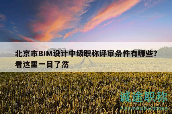 北京市BIM設(shè)計中級職稱評審條件有哪些？看這里一目了然