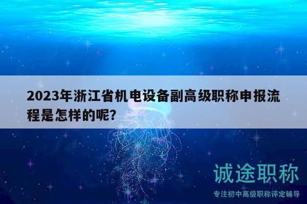 2023年浙江省機電設備副高級職稱申報流程是怎樣的呢？