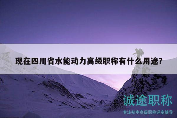 現(xiàn)在四川省水能動力高級職稱有什么用途？