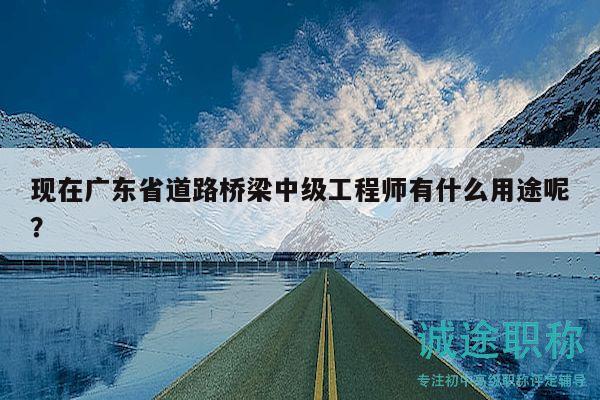 現(xiàn)在廣東省道路橋梁中級工程師有什么用途呢？