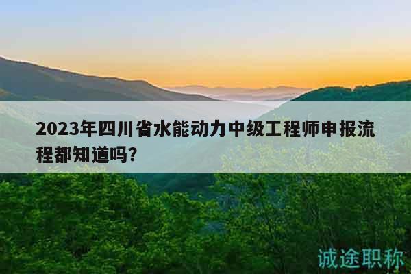 2023年四川省水能動力中級工程師申報流程都知道嗎？