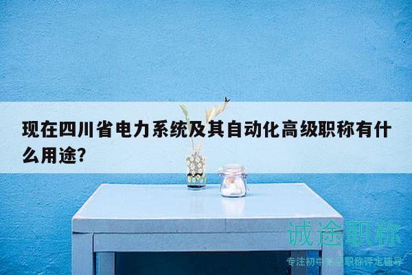 現(xiàn)在四川省電力系統(tǒng)及其自動(dòng)化高級(jí)職稱有什么用途？
