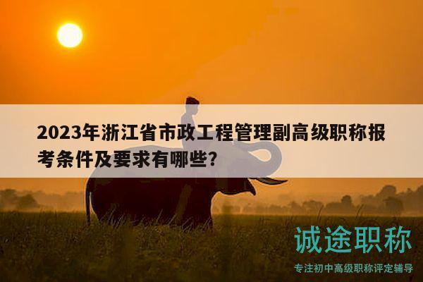 2023年浙江省市政工程管理副高級(jí)職稱(chēng)報(bào)考條件及要求有哪些？