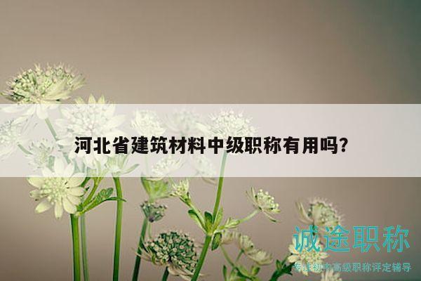 河北省建筑材料中級(jí)職稱有用嗎？
