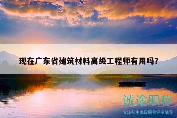 現(xiàn)在廣東省建筑材料高級工程師有用嗎？