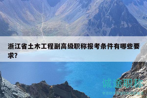 浙江省土木工程副高級職稱報考條件有哪些要求？