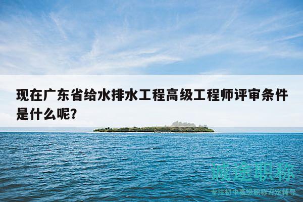 現(xiàn)在廣東省給水排水工程高級(jí)工程師評(píng)審條件是什么呢？
