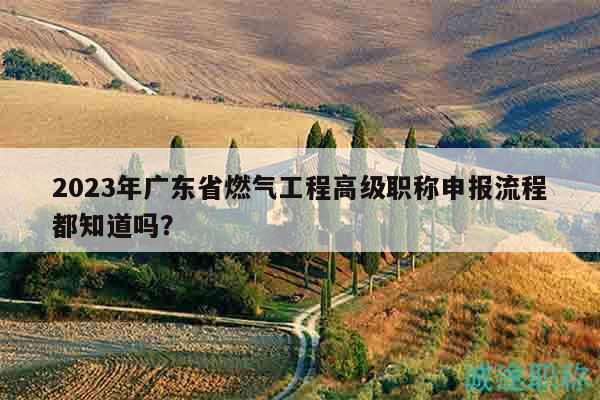 2023年廣東省燃氣工程高級職稱申報流程都知道嗎？