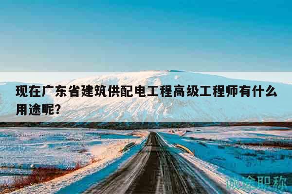 現(xiàn)在廣東省建筑供配電工程高級(jí)工程師有什么用途呢？