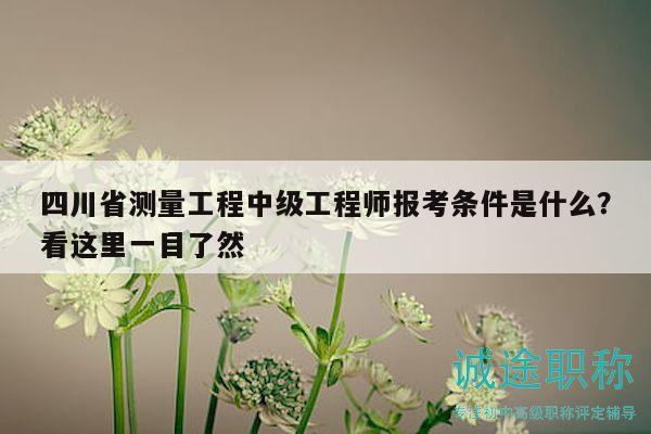四川省測量工程中級工程師報(bào)考條件是什么？看這里一目了然