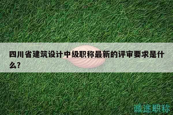 四川省建筑設(shè)計中級職稱最新的評審要求是什么？