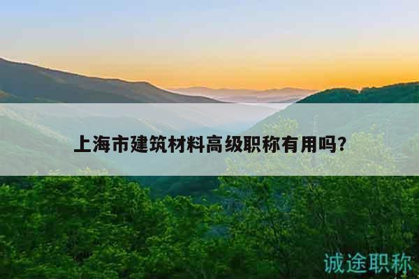 上海市建筑材料高級職稱有用嗎？