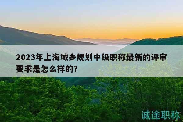 2023年上海城鄉(xiāng)規(guī)劃中級職稱最新的評審要求是怎么樣的？