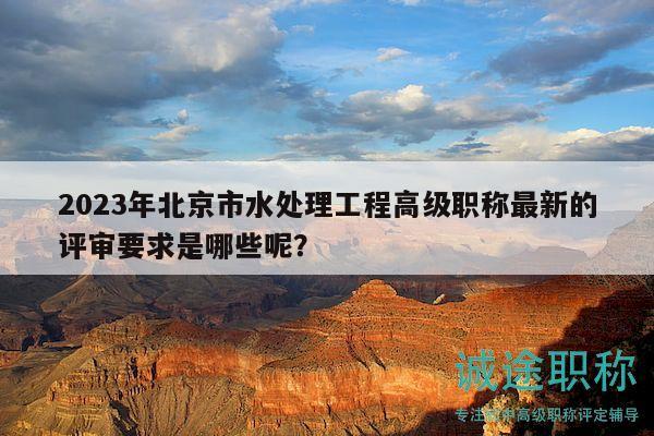 2023年北京市水處理工程高級職稱最新的評審要求是哪些呢？