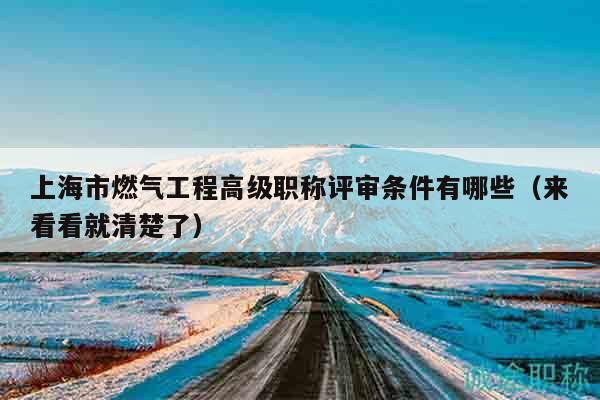 上海市燃?xì)夤こ谈呒壜毞Q評審條件有哪些（來看看就清楚了）