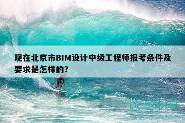 現(xiàn)在北京市BIM設計中級工程師報考條件及要求是怎樣的？