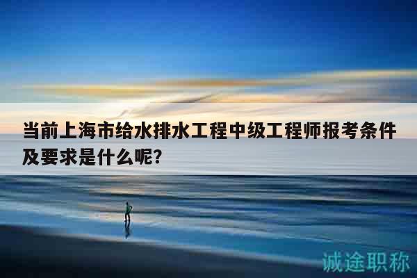 當(dāng)前上海市給水排水工程中級工程師報(bào)考條件及要求是什么呢？