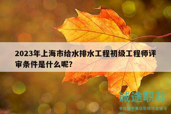 2023年上海市給水排水工程初級(jí)工程師評(píng)審條件是什么呢？