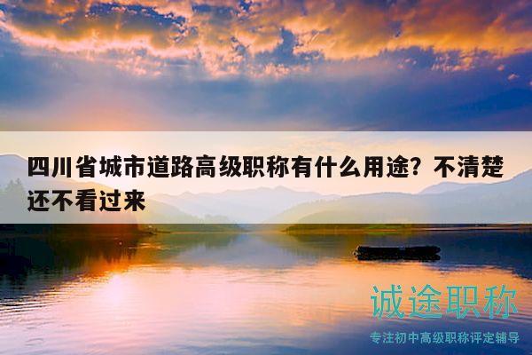 四川省城市道路高級(jí)職稱有什么用途？不清楚還不看過(guò)來(lái)