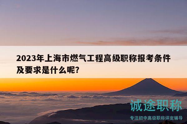 2023年上海市燃?xì)夤こ谈呒壜毞Q報(bào)考條件及要求是什么呢？