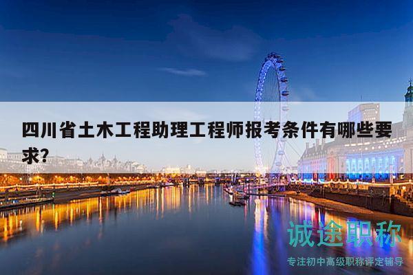 四川省土木工程助理工程師報考條件有哪些要求？