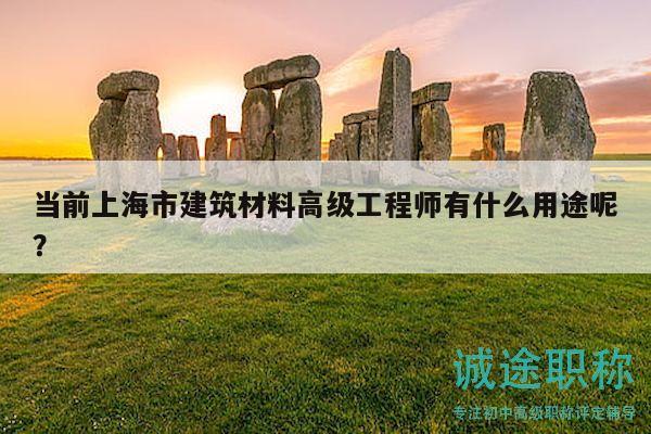 當前上海市建筑材料高級工程師有什么用途呢？